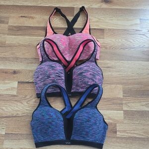 👄👄👄VSX Sports Bra Trio - Coral, Lavender, Teal Bundle 32D